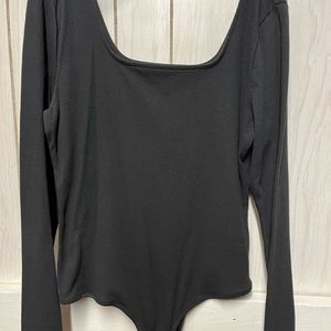 Madewell XL Black longsleeve bodysuit with tags